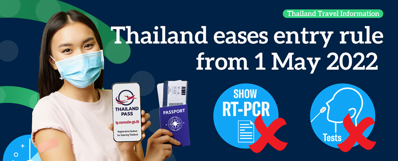 Thailand eases entry rule from 1 May 2022